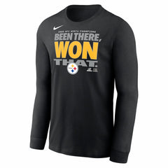 Pittsburgh Steelers 2025 AFC North Division Champions Locker Room Trophy Collection Long Sleeve T-Shirt - Black sale