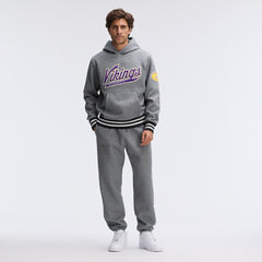 Minnesota Vikings IconicFleece Tipped Hoodie - Athletic Heather Gray on sale