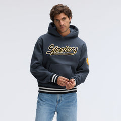 Pittsburgh Steelers IconicFleece Tipped Hoodie - Charcoal discount