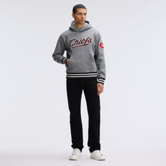 Kansas City Chiefs IconicFleece Tipped Hoodie - Athletic Heather Gray sale