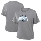 Utah Mammoth Fanatics Women's Tribute Tri-Blend Boxy T-Shirt - Heather Gray T-shirts