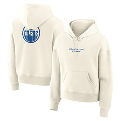 Edmonton Oilers Fanatics Women's Neutral Zone Legacy Hoodie - Cream Hoodies