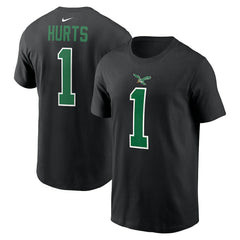 Jalen Hurts Philadelphia Eagles Player Name & Number T-Shirt - Black on sale