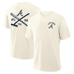 Atlanta Braves Nostalgia Stadium Slub T-Shirt Cream