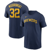 Jacob Misiorowski Milwaukee Brewers Fuse Name & Number T-Shirt Navy