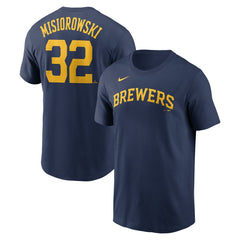 Jacob Misiorowski Milwaukee Brewers Fuse Name & Number T-Shirt Navy