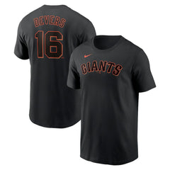 Rafael Devers San Francisco Giants Home Name & Number T-Shirt Black