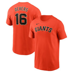 Rafael Devers San Francisco Giants Name & Number T-Shirt Orange