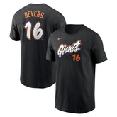 Rafael Devers San Francisco Giants 2025 City Connect Fuse Name & Number T-Shirt Black