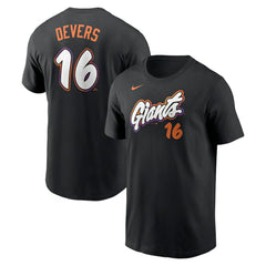 Rafael Devers San Francisco Giants 2025 City Connect Fuse Name & Number T-Shirt Black