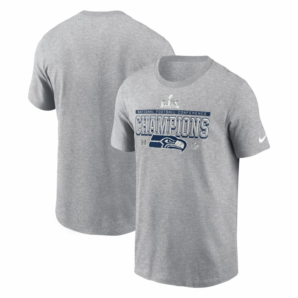 Seattle Seahawks 2025 NFC Champions Locker Room Trophy Collection T-Shirt - Heather Gray online