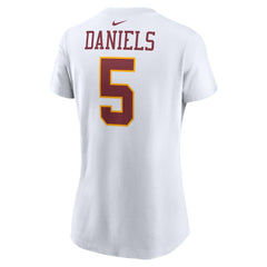 Jayden Daniels Washington Commanders Women's Super Bowl Era Name & Number T-Shirt - White for sale