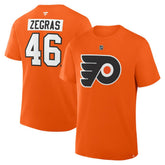 Trevor Zegras Philadelphia Flyers Fanatics Authentic Stack Name & Number T-Shirt - Orange T-shirts