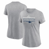 New England Patriots Women's 2025 AFC Champions Locker Room Trophy Collection T-Shirt - Heather Gray online