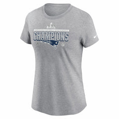 New England Patriots Women's 2025 AFC Champions Locker Room Trophy Collection T-Shirt - Heather Gray online