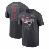 New England Patriots 2025 AFC Champions Roster T-Shirt - Anthracite on sale