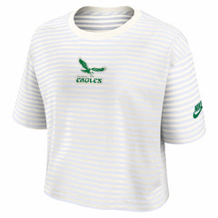Philadelphia Eagles Women's Striped Cropped T-Shirt - Yellow/Cream for sale