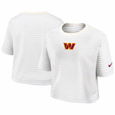 Washington Commanders Women's Striped Cropped T-Shirt - Yellow/Cream online