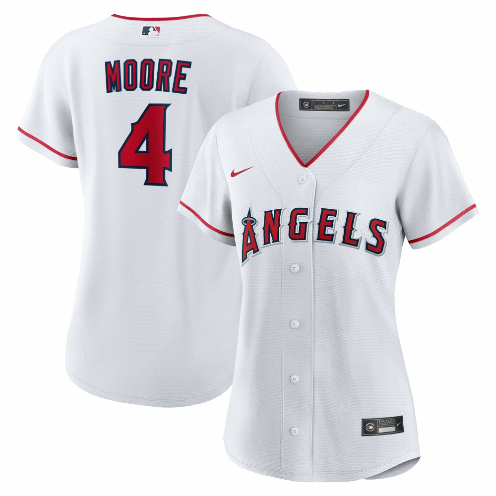 Christian Moore Los Angeles Angels Women's Home Replica Jersey White