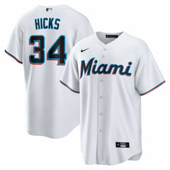 Liam Hicks Miami Marlins Home Replica Jersey White