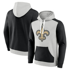 New Orleans Saints Big & Tall Team Fleece Pullover Hoodie - Silver/Black discount