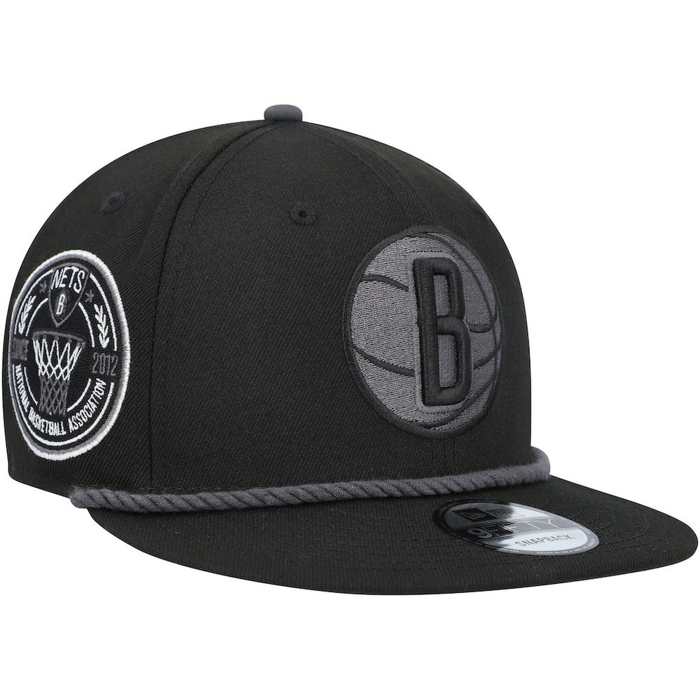 Brooklyn Nets Back Laurels 9FIFTY Snapback Hat - Black for sale