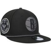 Brooklyn Nets Back Laurels 9FIFTY Snapback Hat - Black for sale