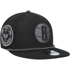 Brooklyn Nets Back Laurels 9FIFTY Snapback Hat - Black for sale