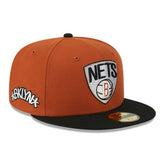Brooklyn Nets Two-Tone 59FIFTY Fitted Hat - Rust/Black cheap