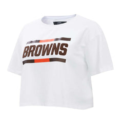 Cleveland Browns Pro Standard Women's New Helmet Capsule Cropped T-Shirt - White outlet