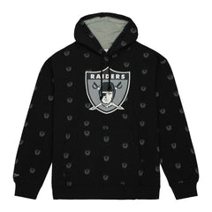 Las Vegas Raiders Allover Print Fleece Pullover Hoodie - Black on sale