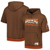 Cleveland Browns Pre-Game Short Sleeve Pullover Hoodie - Brown for sale