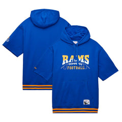 Los Angeles Rams Pre-Game Short Sleeve Pullover Hoodie - Royal outlet