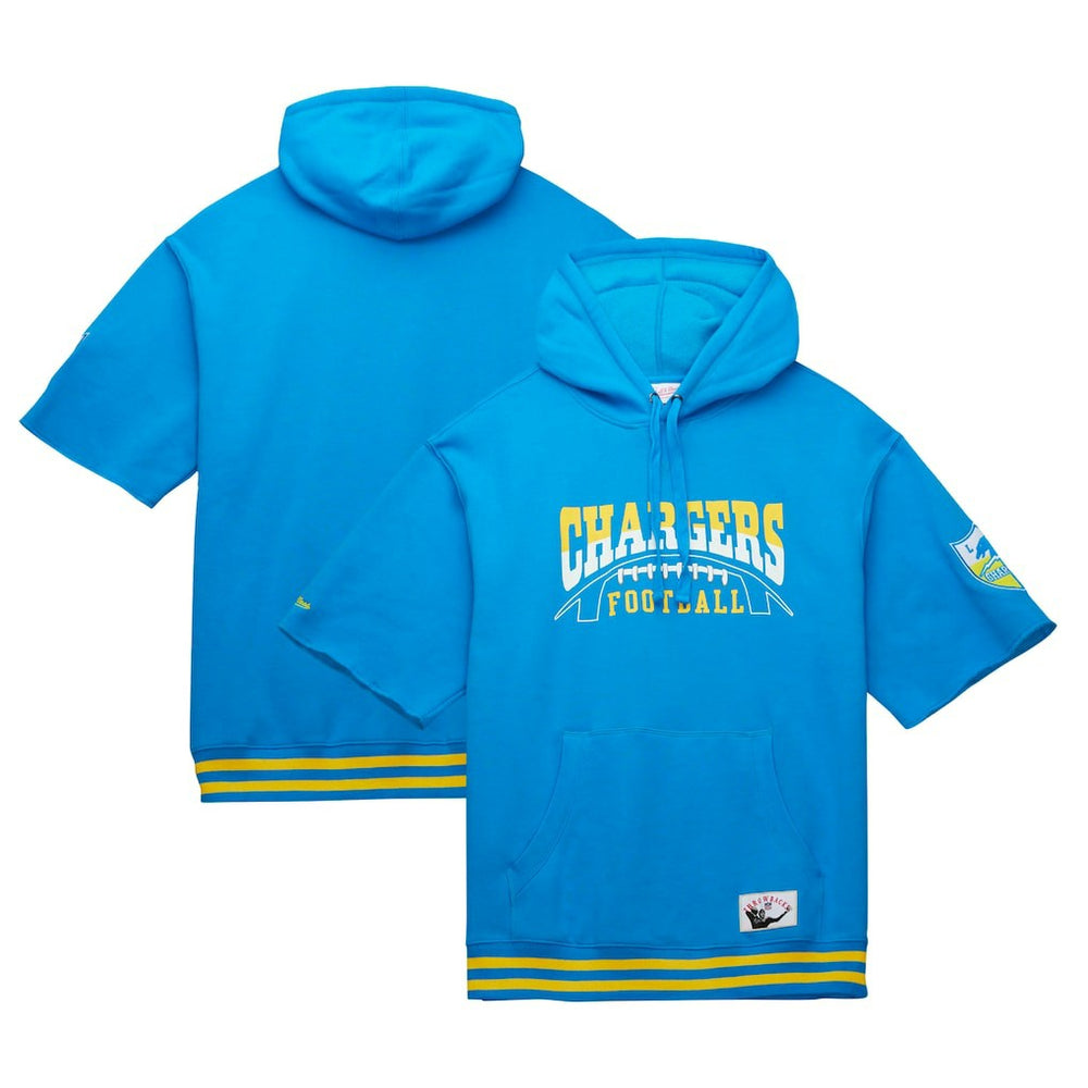 Los Angeles Chargers Pre-Game Short Sleeve Pullover Hoodie - Powder Blue for sale