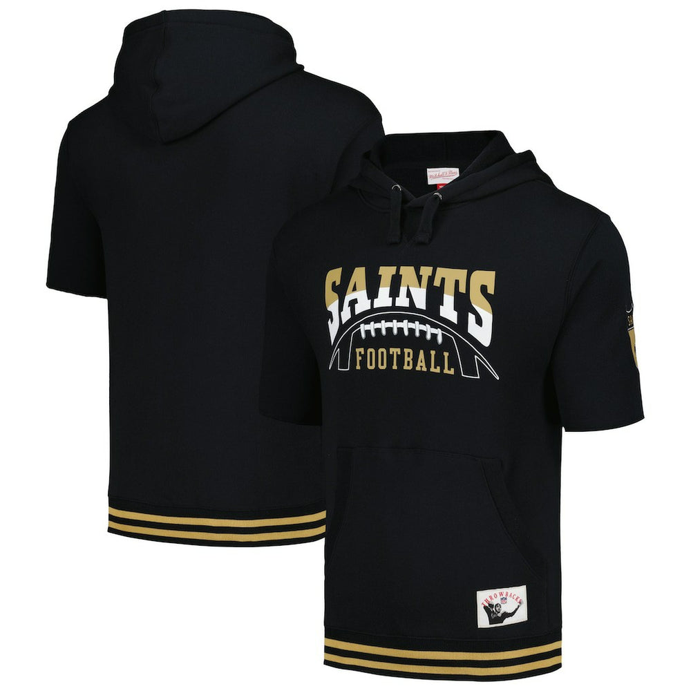 New Orleans Saints Pre-Game Short Sleeve Pullover Hoodie - Black discount
