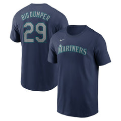 Cal Raleigh Seattle Mariners Name & Number Player Nickname T-Shirt Navy