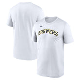 Milwaukee Brewers New Legend Wordmark Dri-FIT T-Shirt White