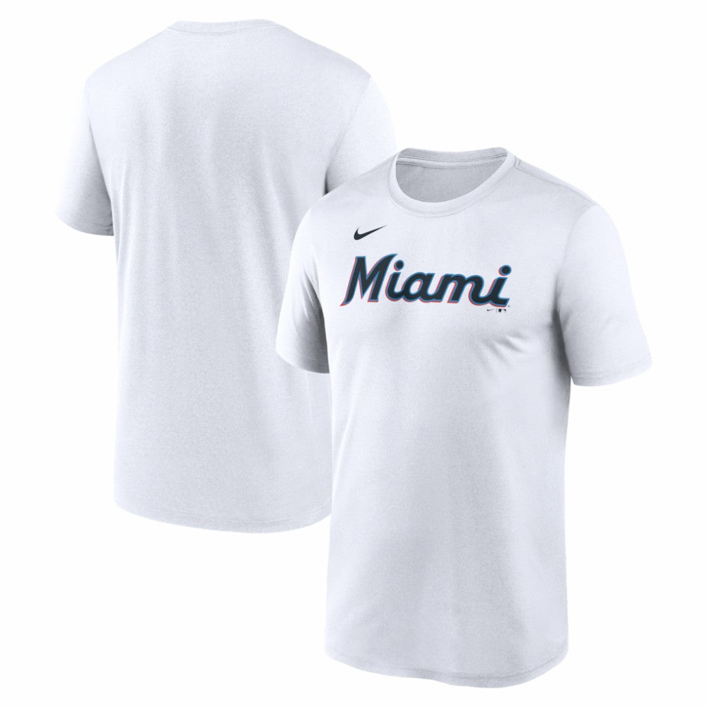Miami Marlins New Legend Wordmark Dri-FIT T-Shirt White