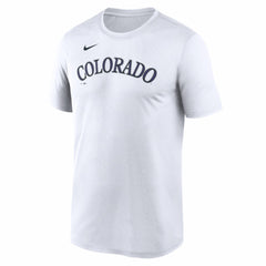 Colorado Rockies New Legend Wordmark Dri-FIT T-Shirt White