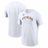 Milwaukee Brewers Cooperstown Collection Wordmark T-Shirt White
