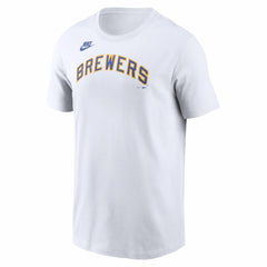 Milwaukee Brewers Cooperstown Collection Wordmark T-Shirt White