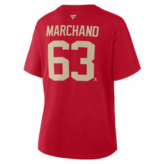 Brad Marchand Florida Panthers Fanatics Women's 2026 NHL Winter Classic Authentic Stack Name & Number T-Shirt - Red T-shirts