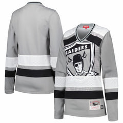 Las Vegas Raiders Women's Big Face 7.0 Long Sleeve Jersey T-Shirt - Silver cheap