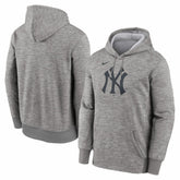 New York Yankees Primary Logo Therma Hoodie Heather Gray