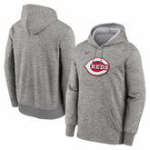 Cincinnati Reds Primary Logo Therma Hoodie Heather Gray