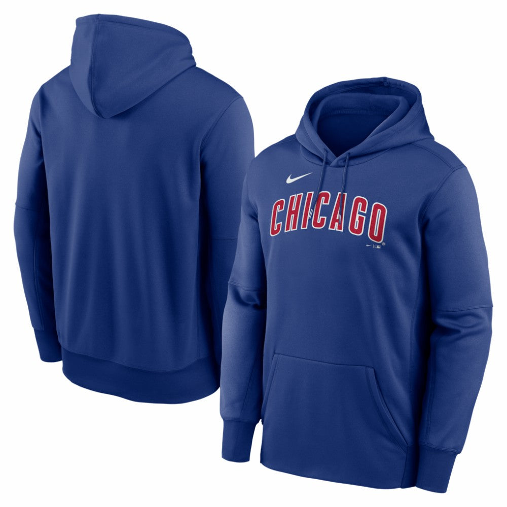 Chicago Cubs Primary Wordmark Therma Hoodie Royal