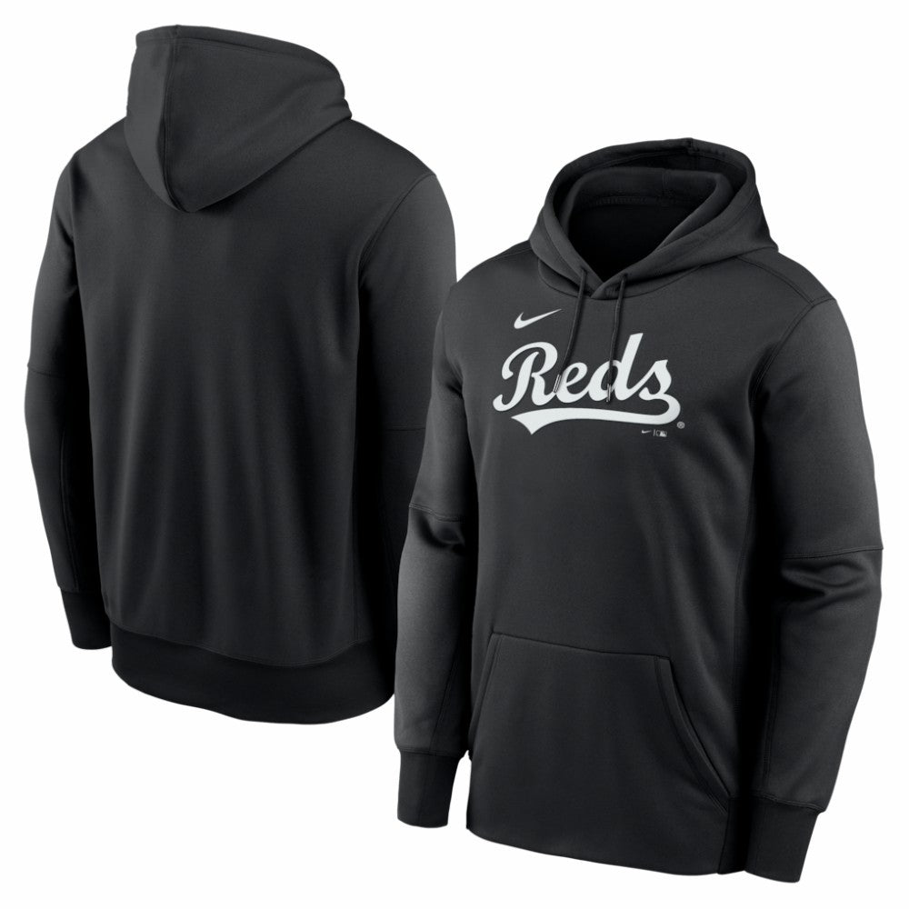 Cincinnati Reds Primary Wordmark Therma Hoodie Black