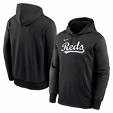 Cincinnati Reds Primary Wordmark Therma Hoodie Black