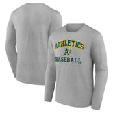 Athletics Logo Athletic Heart & Soul Long Sleeve T-Shirt Heather Gray