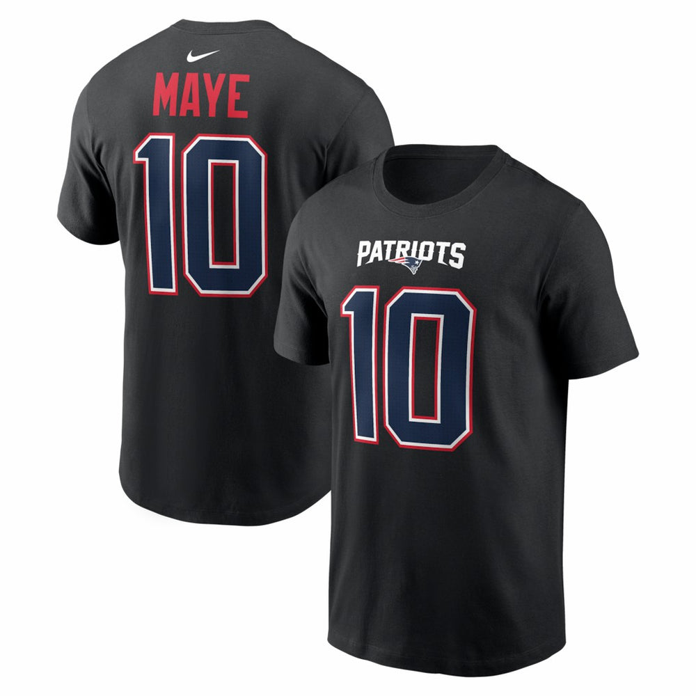 Drake Maye New England Patriots Carbon Name & Number T-Shirt - Black for sale